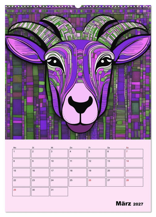 Farbenfrohe Tiermalerei (CALVENDO Premium Wandkalender 2027)