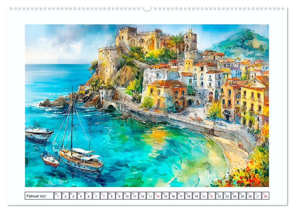 Italien. Eine malerische Reise durch den Süden (CALVENDO Premium Wandkalender 2027)