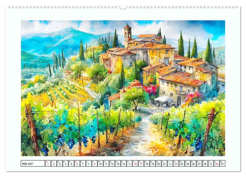 Italien. Eine malerische Reise durch den Süden (CALVENDO Premium Wandkalender 2027)