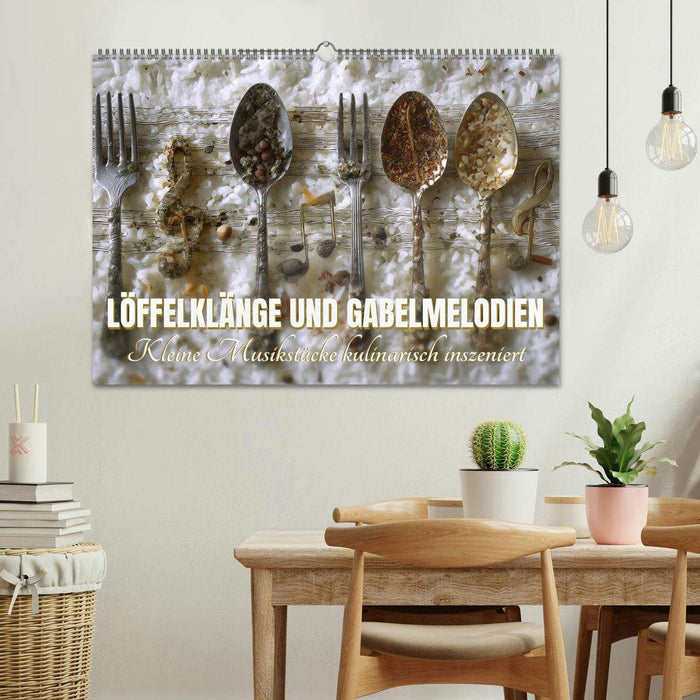 Löffelklänge und Gabelmelodien. Kleine Musikstücke kulinarisch inszeniert (CALVENDO Wandkalender 2027)