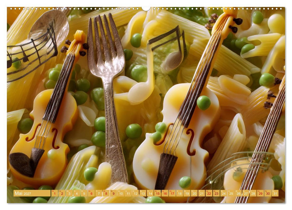 Löffelklänge und Gabelmelodien. Kleine Musikstücke kulinarisch inszeniert (CALVENDO Wandkalender 2027)