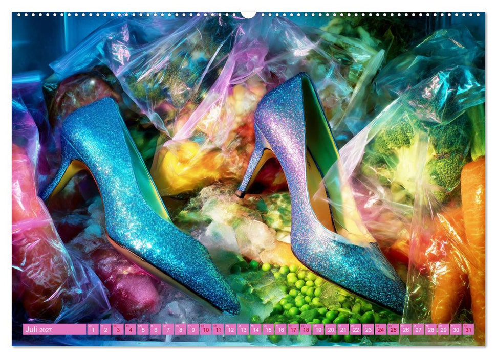 Schuh-verrückt. Pantoffel, Pumps und Co. im Ausnahmezustand (CALVENDO Premium Wandkalender 2027)