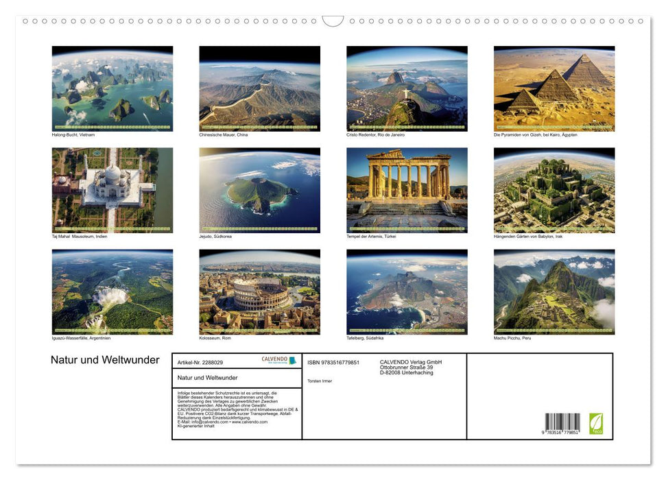 Natur und Weltwunder (CALVENDO Wandkalender 2027)