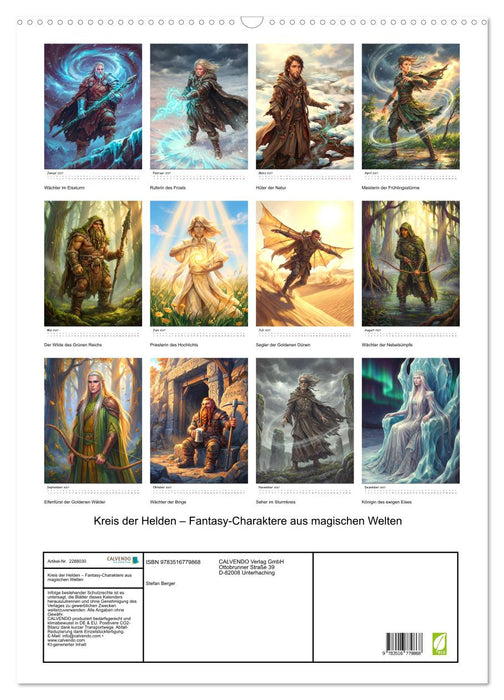 Kreis der Helden – Fantasy-Charaktere aus magischen Welten (CALVENDO Wandkalender 2027)