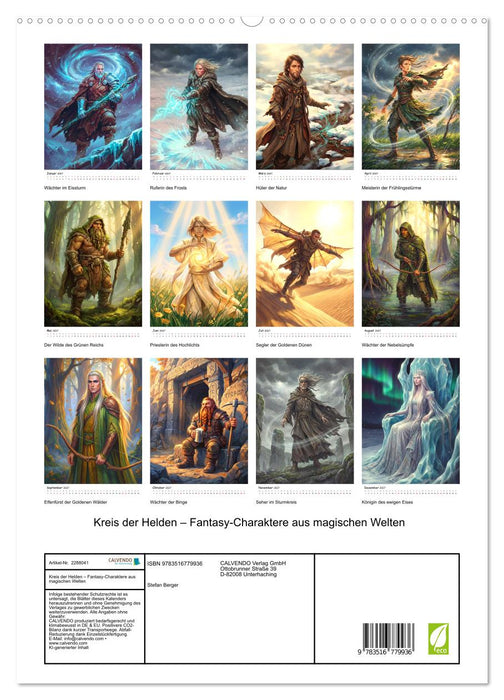 Kreis der Helden – Fantasy-Charaktere aus magischen Welten (CALVENDO Premium Wandkalender 2027)