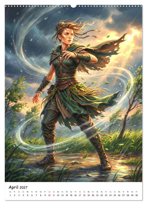 Kreis der Helden – Fantasy-Charaktere aus magischen Welten (CALVENDO Premium Wandkalender 2027)