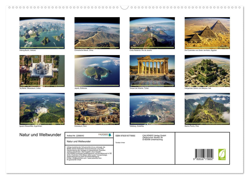 Natur und Weltwunder (CALVENDO Premium Wandkalender 2027)