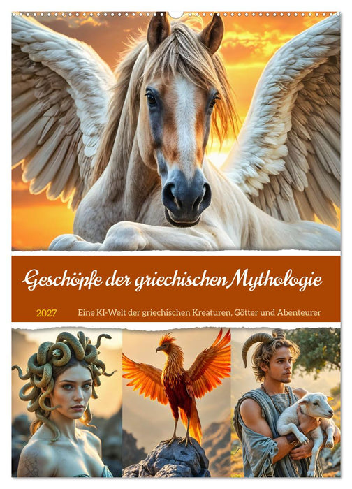 Geschöpfe der griechischen Mythologie - Eine KI-Welt der griechischen Götter, Kreaturen und Abenteurer (CALVENDO Wandkalender 2027)