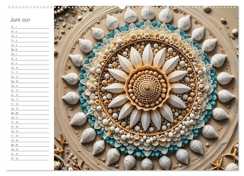 Natural Mandalas - Kraftvolle KI Mandalas aus Naturmaterialien (CALVENDO Wandkalender 2027)