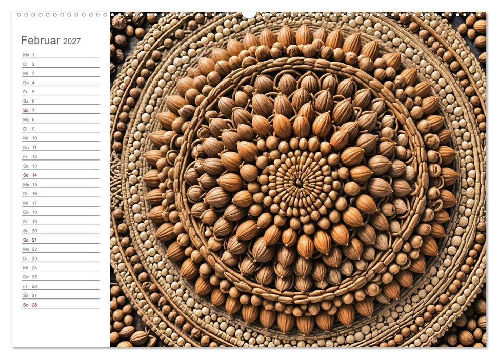 Natural Mandalas - Kraftvolle KI Mandalas aus Naturmaterialien (CALVENDO Premium Wandkalender 2027)