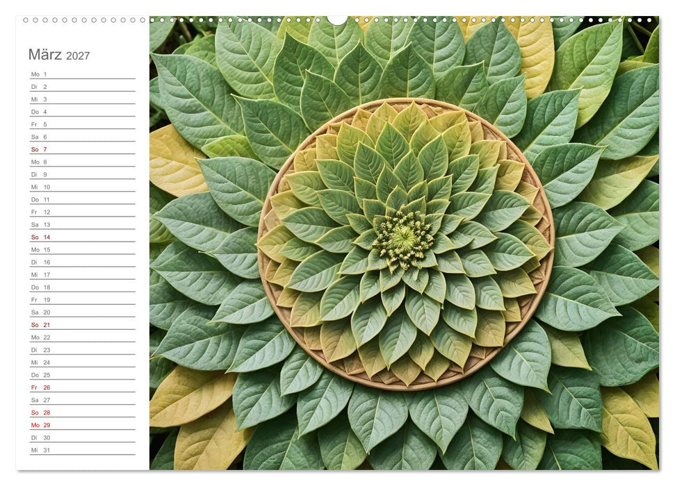 Natural Mandalas - Kraftvolle KI Mandalas aus Naturmaterialien (CALVENDO Premium Wandkalender 2027)