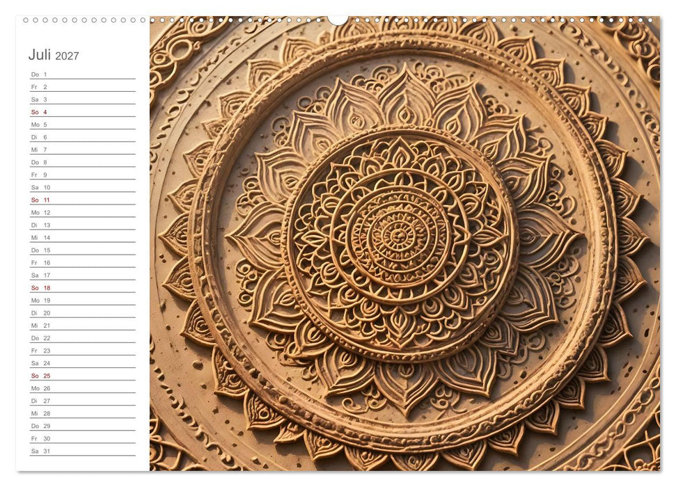 Natural Mandalas - Kraftvolle KI Mandalas aus Naturmaterialien (CALVENDO Premium Wandkalender 2027)