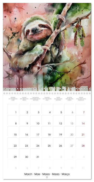 Jolis paresseux (CALVENDO Calendrier mensuel 2027)