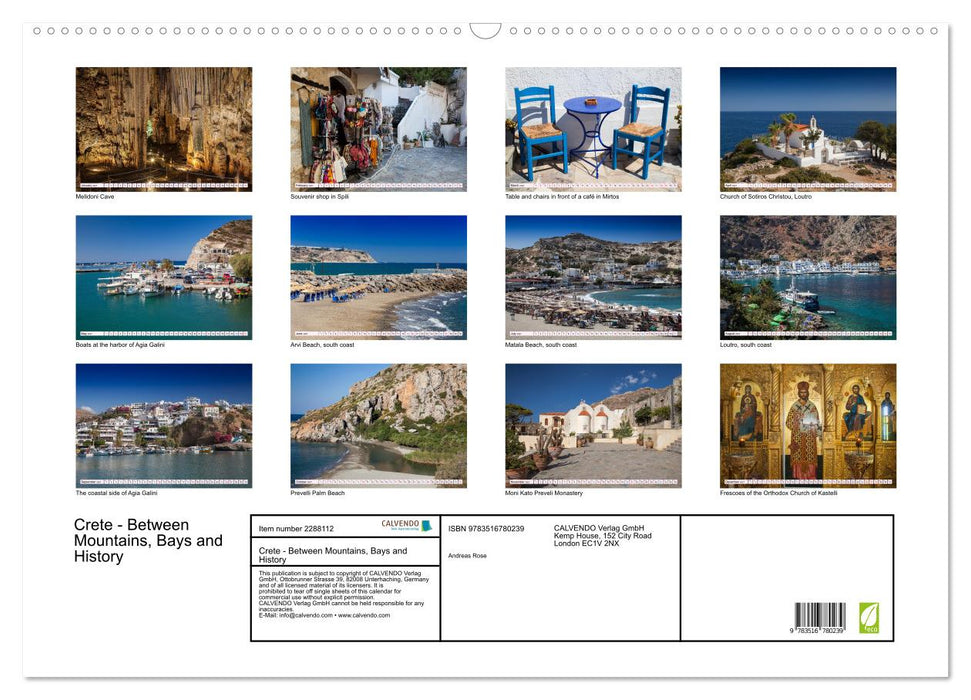 Crete - Between Mountains, Bays and History (CALVENDO Monthly Calendar 2027)