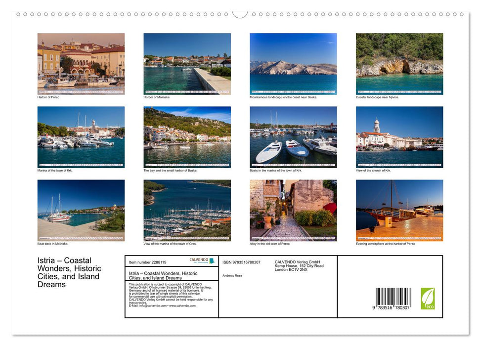 Istria – Coastal Wonders, Historic Cities, and Island Dreams (CALVENDO Premium-Calendar 2027)