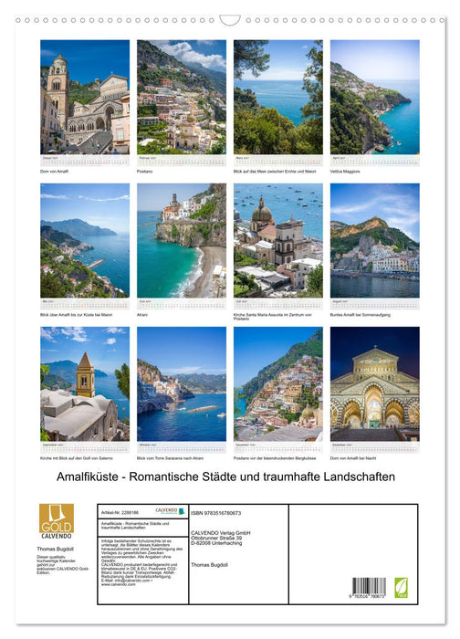 Amalfiküste - Romantische Städte und traumhafte Landschaften (CALVENDO Wandkalender 2027)