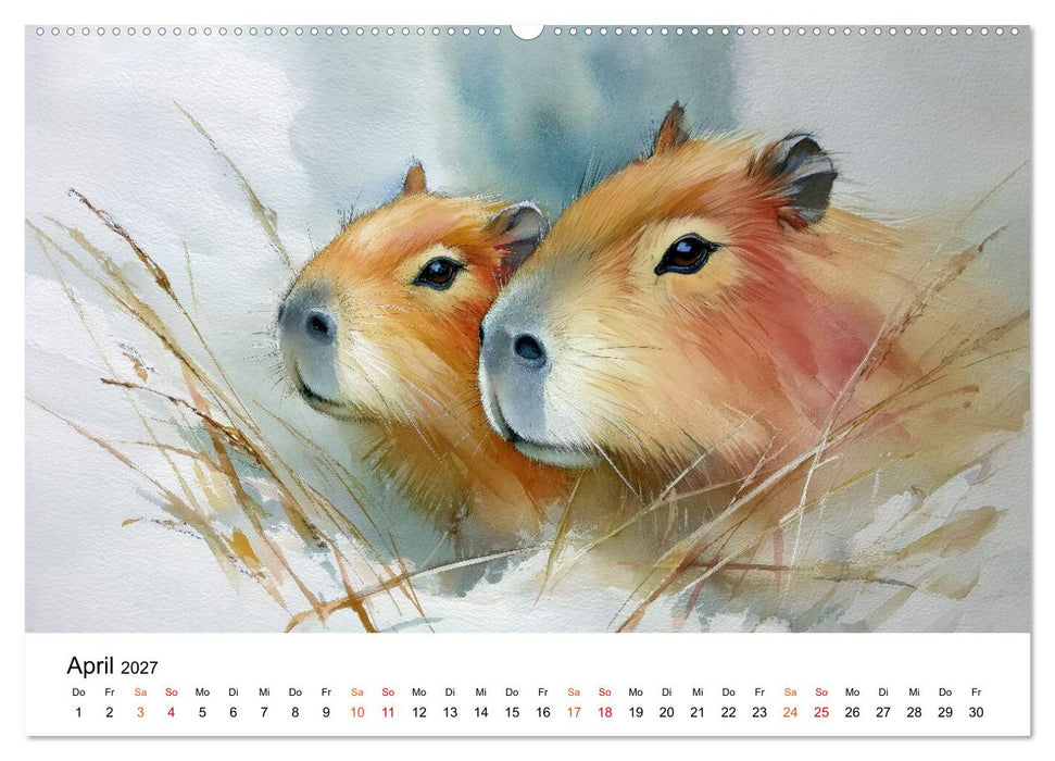 Capybara - die Kunst des gelassenen Daseins (CALVENDO Wandkalender 2027)