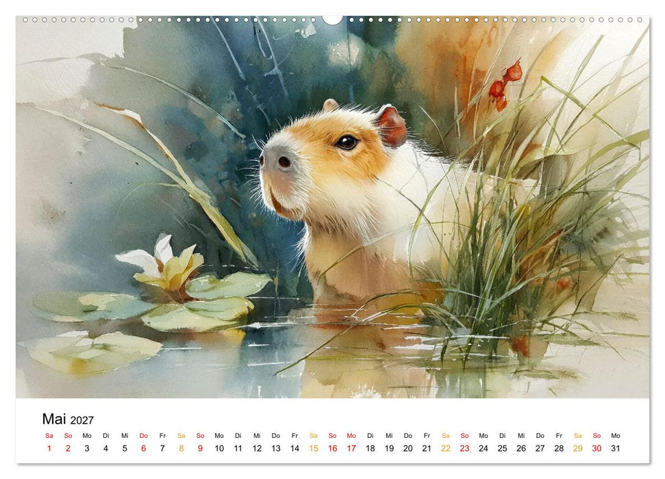 Capybara - die Kunst des gelassenen Daseins (CALVENDO Wandkalender 2027)