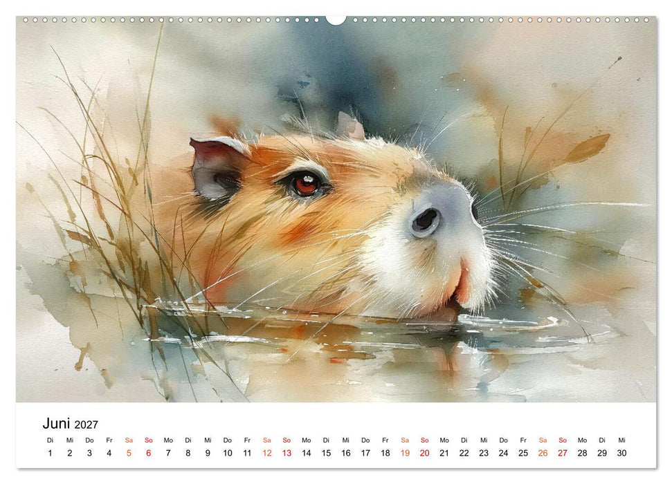 Capybara - die Kunst des gelassenen Daseins (CALVENDO Wandkalender 2027)
