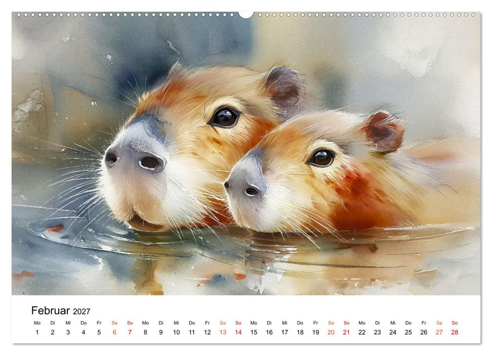 Capybara - die Kunst des gelassenen Daseins (CALVENDO Premium Wandkalender 2027)