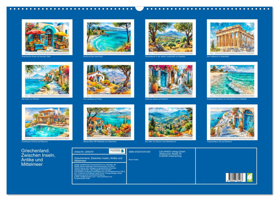 Griechenland. Zwischen Inseln, Antike und Mittelmeer (CALVENDO Wandkalender 2027)