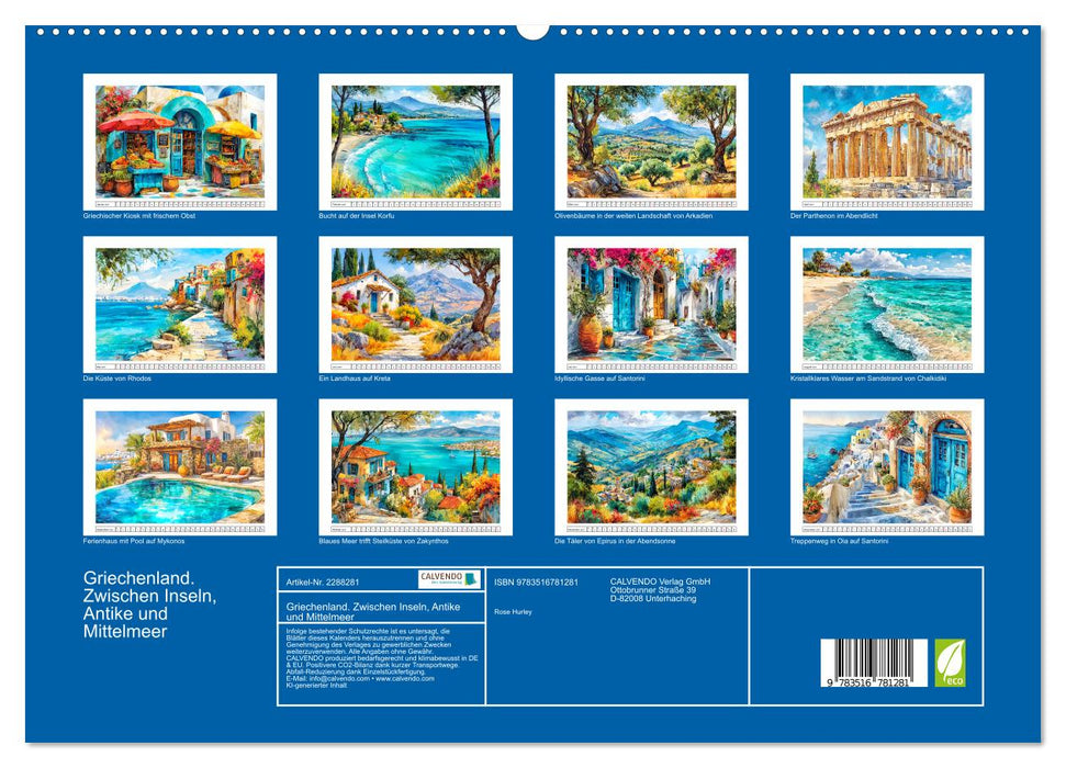 Griechenland. Zwischen Inseln, Antike und Mittelmeer (CALVENDO Premium Wandkalender 2027)