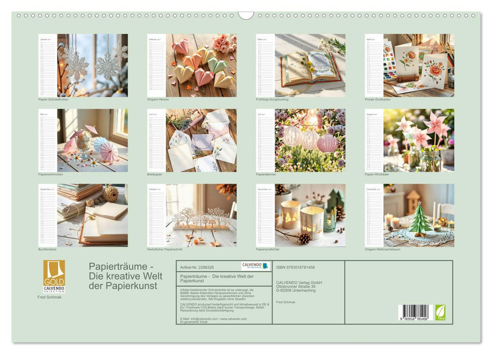 Papierträume - Die kreative Welt der Papierkunst (CALVENDO Wandkalender 2027)