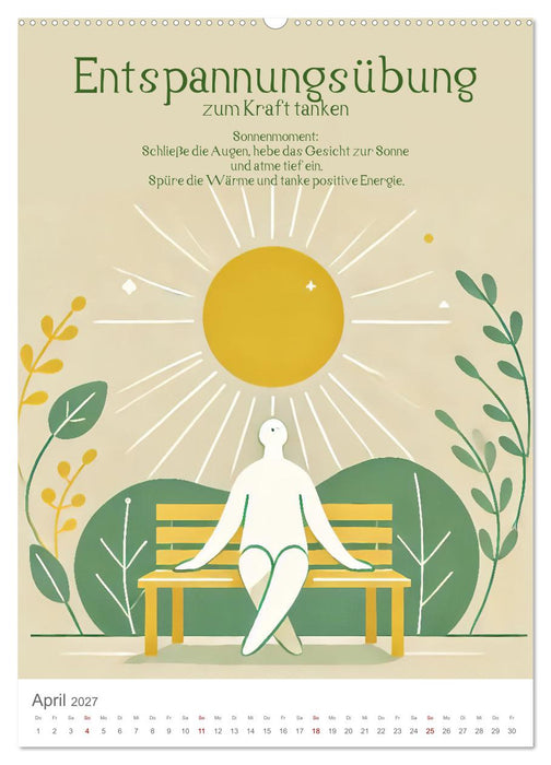 Dein Anti-Stress Kalender - Monatliche Inspirationen für mehr Entspannung (CALVENDO Premium Wandkalender 2027)