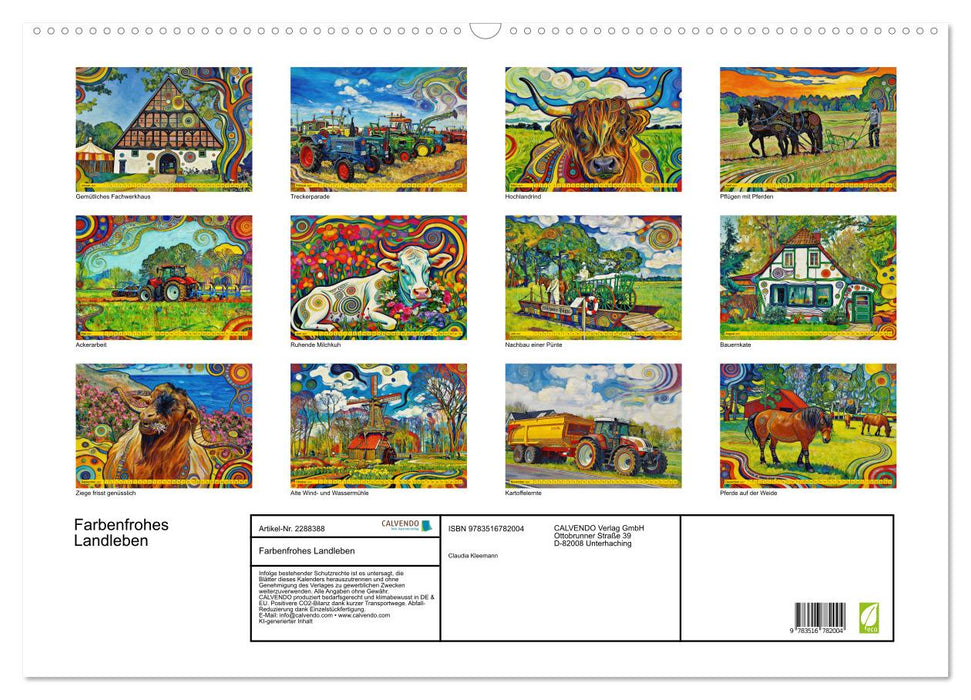 Farbenfrohes Landleben (CALVENDO Wandkalender 2027)