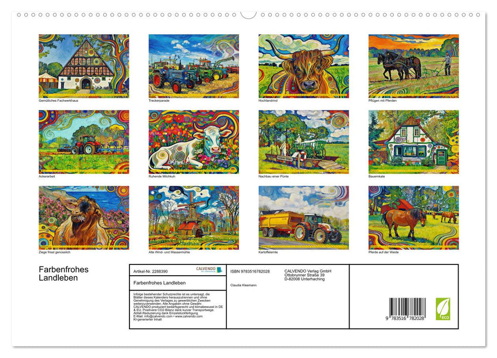 Farbenfrohes Landleben (CALVENDO Premium Wandkalender 2027)