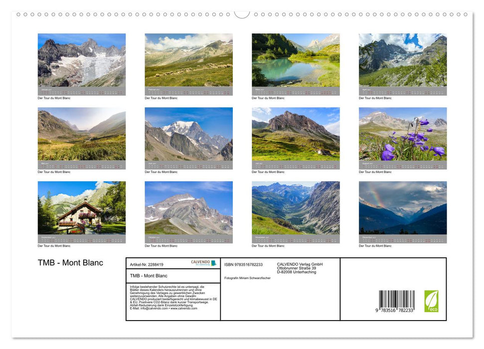 TMB - Mont Blanc (CALVENDO Premium Wandkalender 2027)