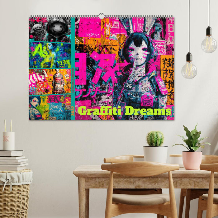 Graffiti Dreams - Cyberpunk Streetart (CALVENDO Wandkalender 2027)