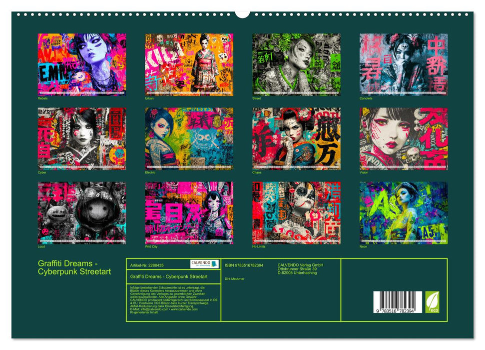 Graffiti Dreams - Cyberpunk Streetart (CALVENDO Premium Wandkalender 2027)
