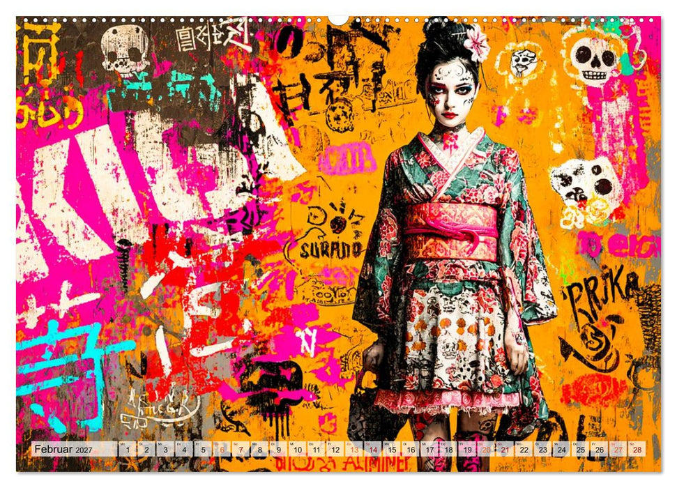Graffiti Dreams - Cyberpunk Streetart (CALVENDO Premium Wandkalender 2027)