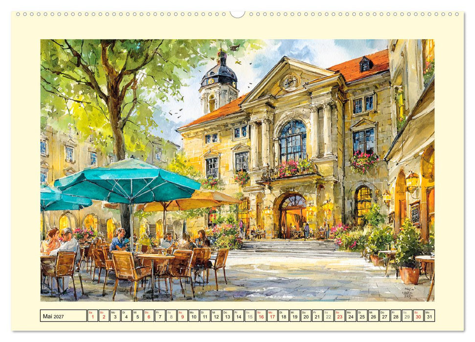 Gastgarten Idylle. Sommerliche Freude im Aquarellstil (CALVENDO Wandkalender 2027)