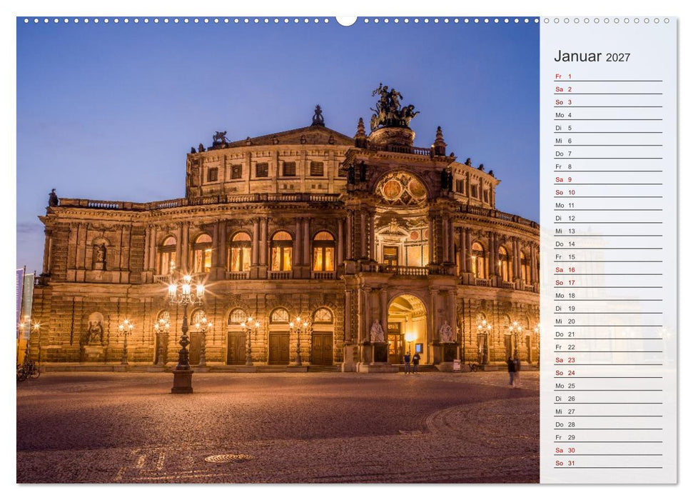 Dresden an der Elbe - Der Planer (CALVENDO Premium Wandkalender 2027)