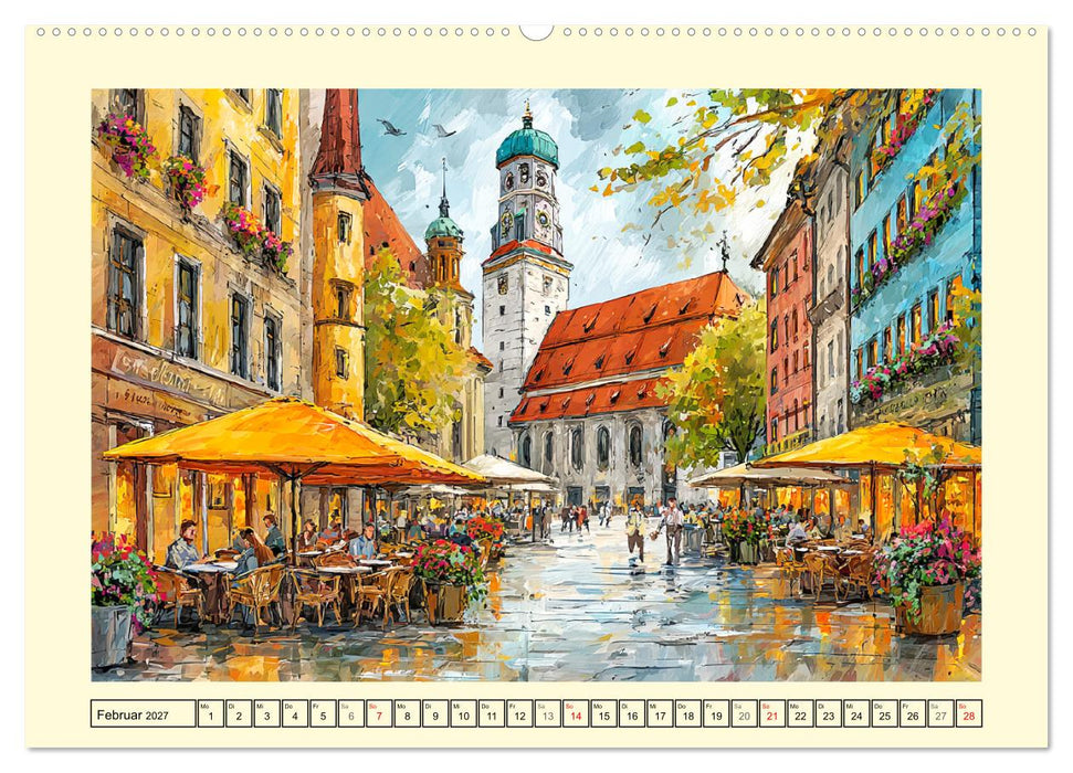 Gastgarten Idylle. Sommerliche Freude im Aquarellstil (CALVENDO Premium Wandkalender 2027)