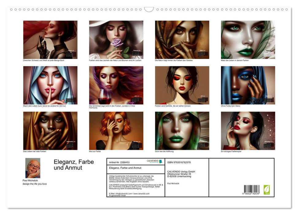 Eleganz, Farbe und Anmut (CALVENDO Wandkalender 2027)
