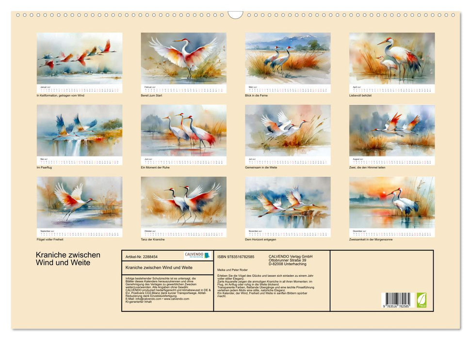 Kraniche zwischen Wind und Weite (CALVENDO Wandkalender 2027)