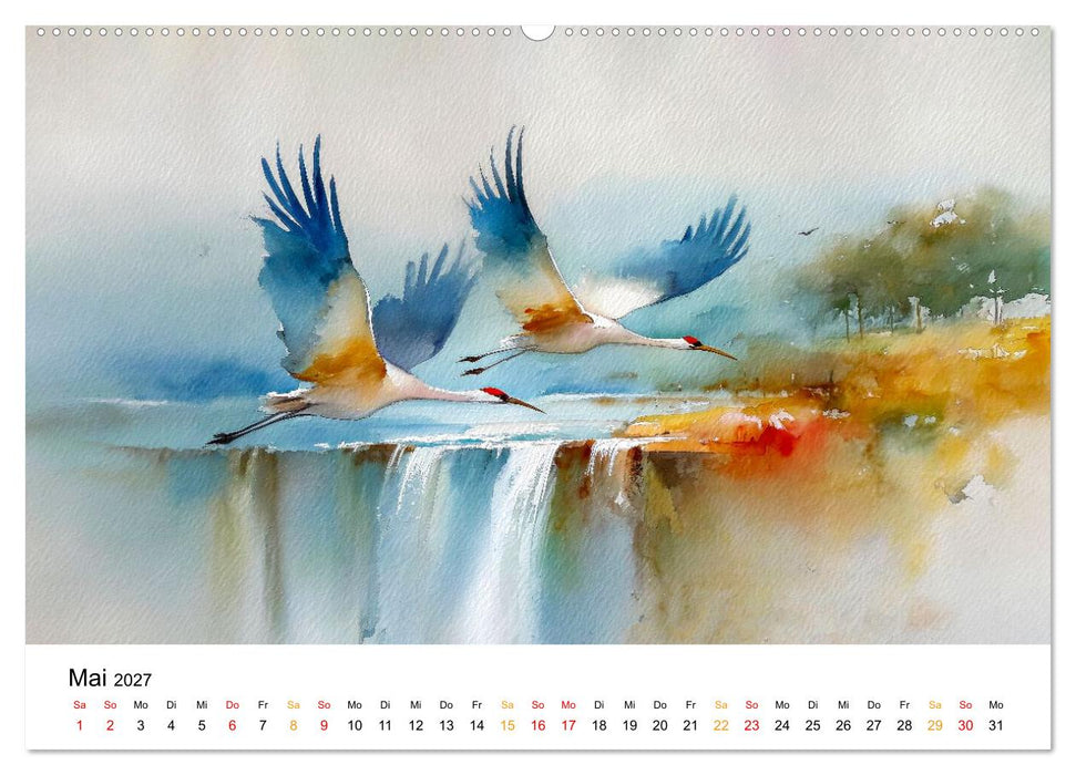 Kraniche zwischen Wind und Weite (CALVENDO Wandkalender 2027)