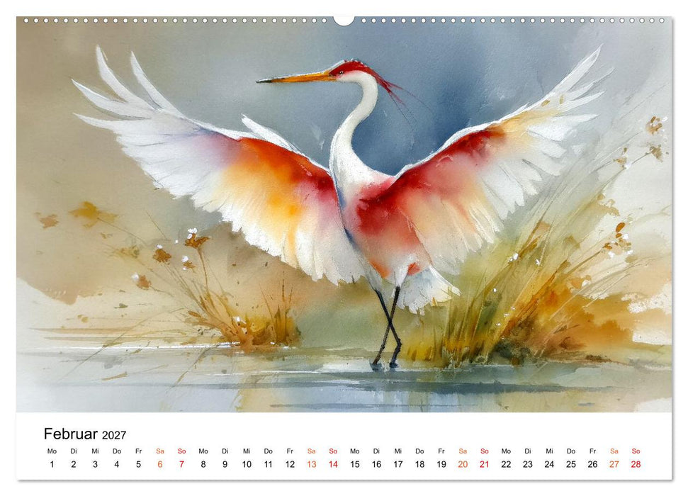 Kraniche zwischen Wind und Weite (CALVENDO Premium Wandkalender 2027)