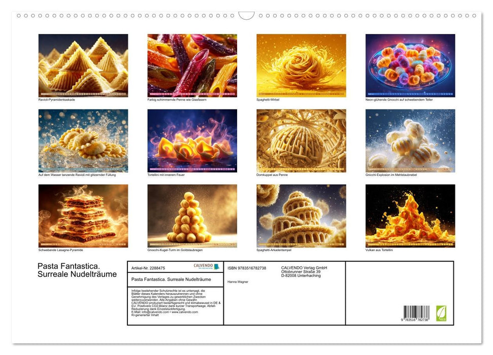 Pasta Fantastica. Surreale Nudelträume (CALVENDO Wandkalender 2027)