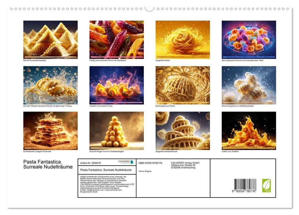 Pasta Fantastica. Surreale Nudelträume (CALVENDO Premium Wandkalender 2027)