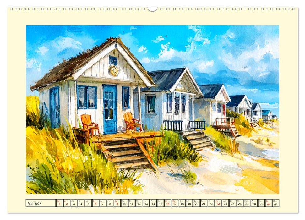 Niederlande. Aquarelle zwischen Grachten und Tulpenfeldern (CALVENDO Wandkalender 2027)