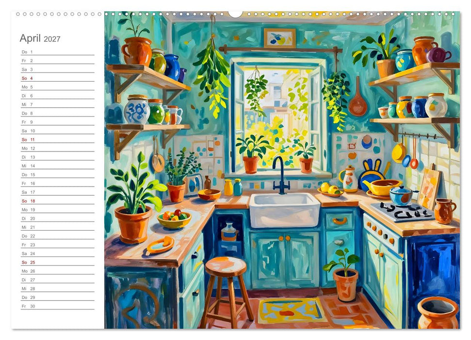 Küchenrausch - Ein farbstarker Küchenkalender im expressiven Stil (CALVENDO Wandkalender 2027)