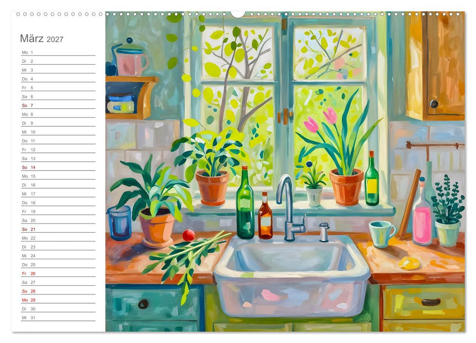 Küchenrausch - Ein farbstarker Küchenkalender im expressiven Stil (CALVENDO Premium Wandkalender 2027)