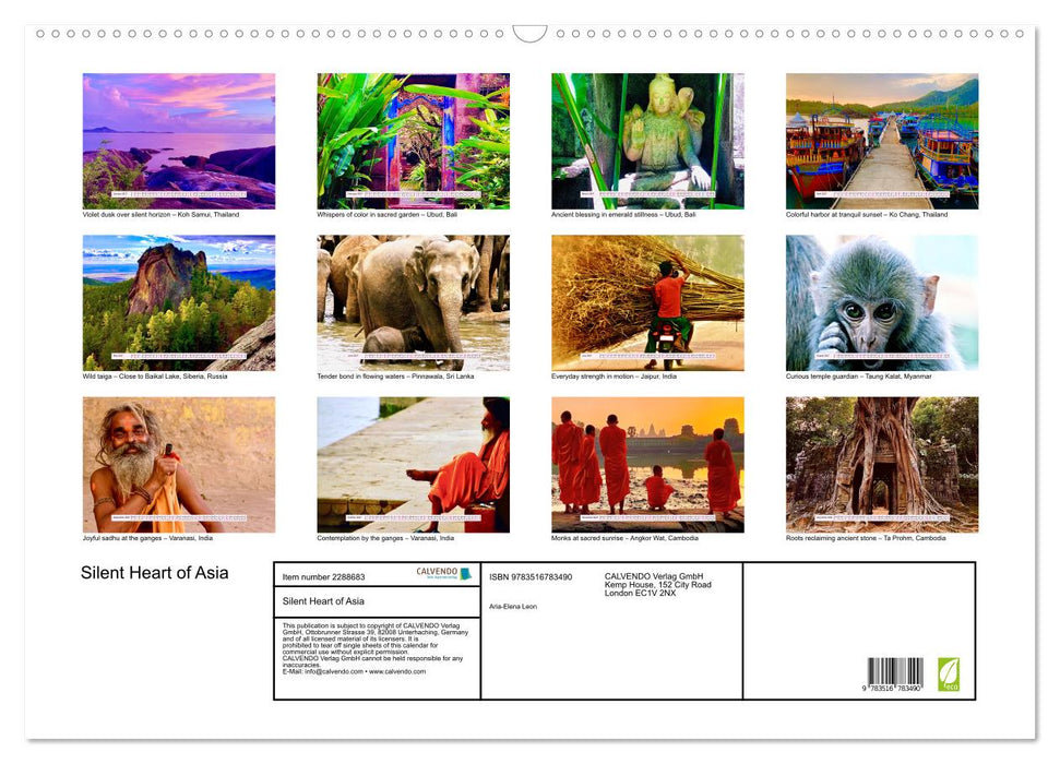 Silent Heart of Asia (CALVENDO Monthly Calendar 2027)