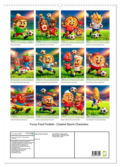 Funny Food Football - Creative Sports Characters (CALVENDO Monthly Calendar 2027)