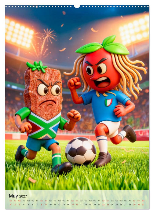 Funny Food Football - Creative Sports Characters (CALVENDO Monthly Calendar 2027)