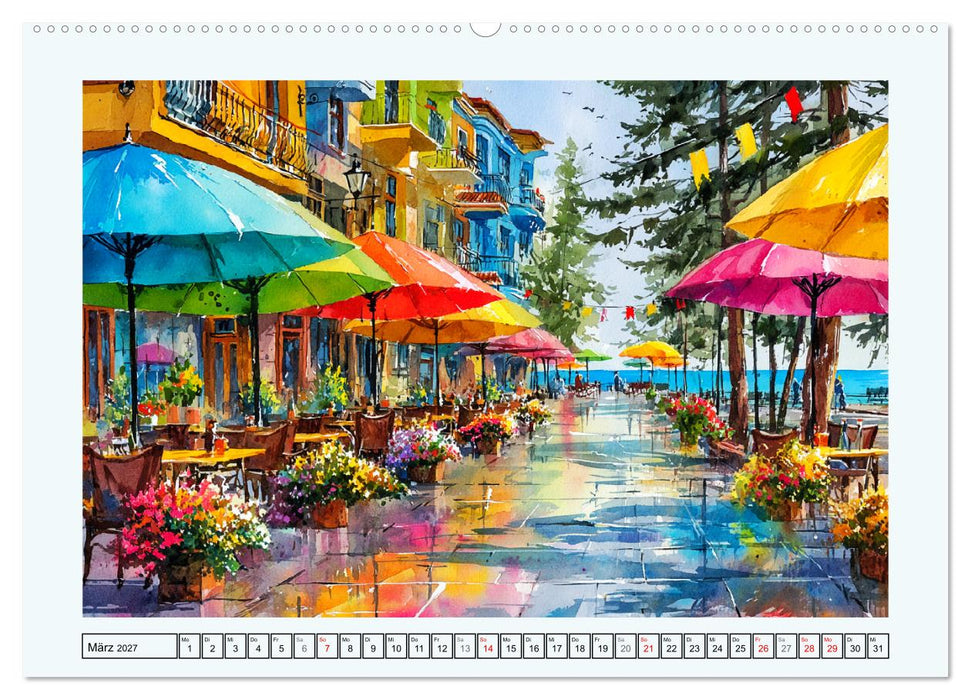 Bulgarien. Künstlerische Aquarelle zwischen Altstadt und Meer (CALVENDO Wandkalender 2027)